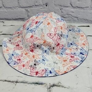 San Diego Hat Co Girls Bucket Hat Butterfly Reversible Polka Dot Childs O/S Sun